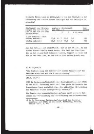 Die Vorbereitung der Schüler der oberen Klassen auf das Familienleben und auf die Kindererziehung