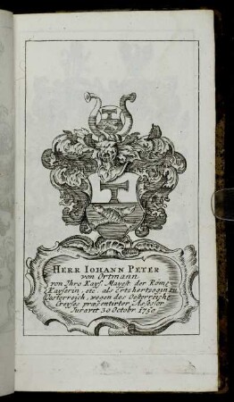 Herr Iohann Peter von Ortmann - Herr Iohann Heinrich FreyHerr von Harprecht[...]