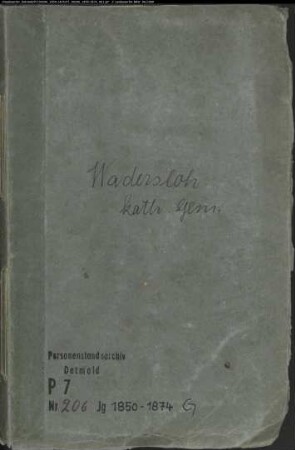 Kirchenbuchduplikate der katholischen Gemeinde (GHT 1850-1874). (Gemeinde: Katholische Gemeinde)
