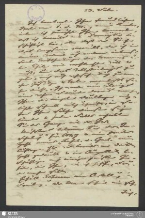 Ein Brief von Karl Cäsar von Leonhard an den Geologen Bernhard von Cotta in Freiberg - XVII 692 8. : vom 23. Febr. [1855]