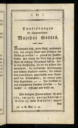 85-119, Empfindungen der allgegenwärtigen Majestät Gottes.