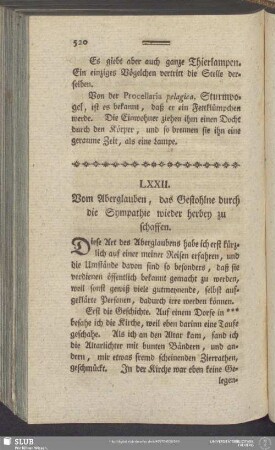 LXXII. Vom Aberglauben, das Gestohlne durch die Sympathie wieder herbey zu schaffen