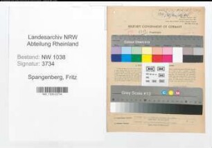 Entnazifizierung Fritz Spangenberg , geb. 30.07.1906 (Angestellter)