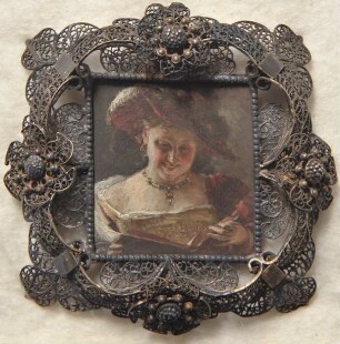 Lesende Dame. Miniatur aus der Sammlung Loewe