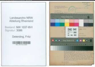 Entnazifizierung Fritz Deterding , geb. 11.07.1896 (Lehrer)