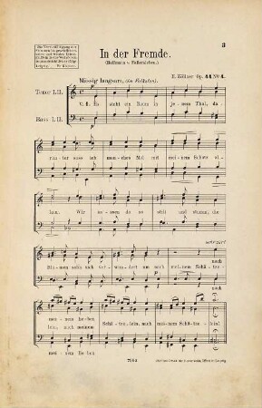 4 Lieder : op. 44, 4. In der Fremde