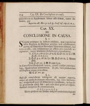 Cap. XX. De Conclusione In Causa.