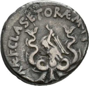 Denar des Sextus Pompeius mit Darstellung der Skylla