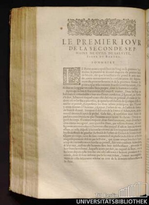 Le Premier Iour De La Seconde Sepmaine De Guill. De Saluste, Sieur Du Bartas.