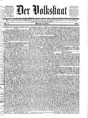 Der Volksstaat. 1875,1/6 = Jg. 7