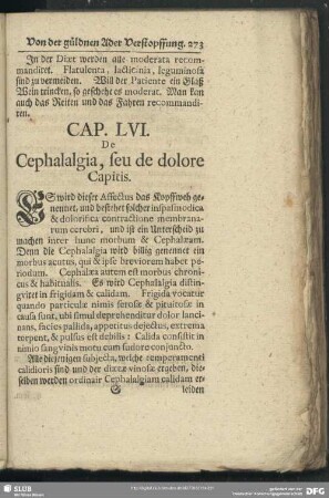 Cap. LVI. De Cephalalgia, seu de dolore Capitis