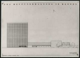 AEG Hauptverwaltung, Kassel: Hauptansicht von Süden 1:200