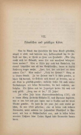 VII. Häusliches und geselliges Leben