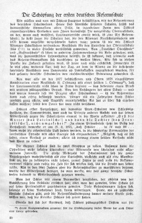 Die Schöpfung der ersten deutschen Reformschule