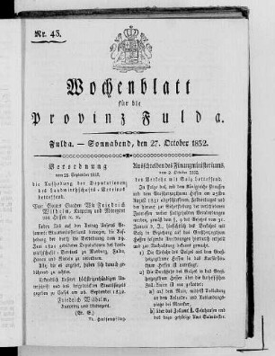 Nr. 43, Ausgabe vom 27. Oktober 1832