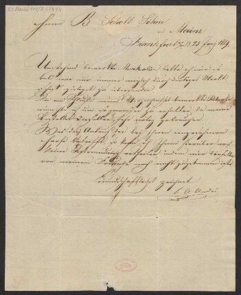 Brief an B. Schott's Söhne : 25.06.1829