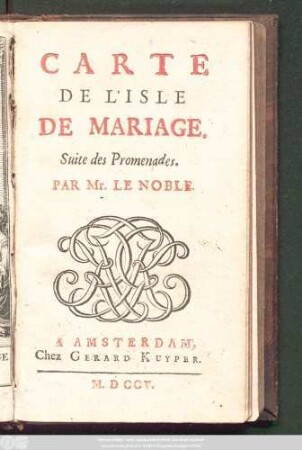 Carte De L'Isle De Mariage : Suite des Promenades