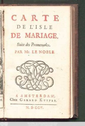 Carte De L'Isle De Mariage : Suite des Promenades