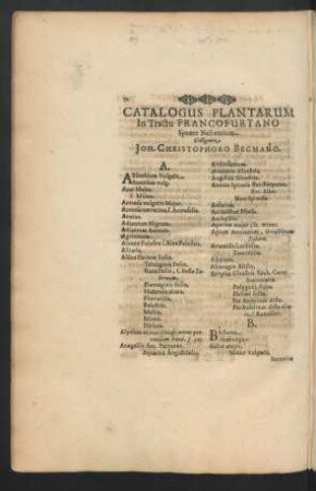 Catalogus Plantarum