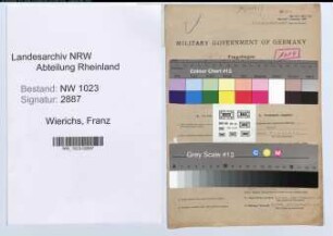 Entnazifizierung Franz Wierichs , geb. 11.02.1901 (Landwirt)