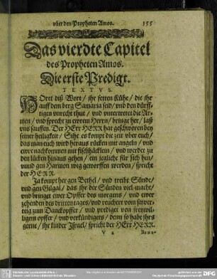 Das vierdte Capitel des Propheten Amos