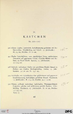 IV. Kästchen (Nr. 326-343)