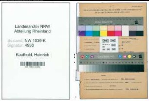 Entnazifizierung Heinrich Kaufhold , geb. 05.10.1904 (Justizbeamter)