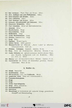 G. Waffen etc.(Nr. 886-948)