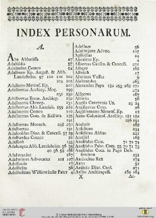 Index Personarum