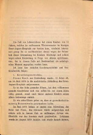Ueber Cirrhosis hepatis im Kindesalter : Inaug.-Diss. d. U. Göttingen