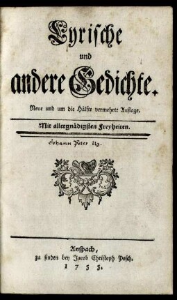 Lyrische und andere Gedichte