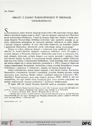 2: Obrazy z Zamku Warszawskiego w zbiorach nieborowskich