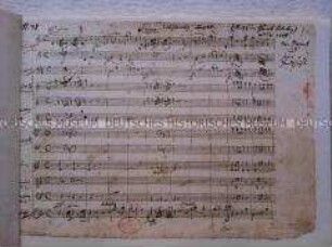 Faksimile der Jupiter-Sinfonie von Wolfgang Amadeus Mozart