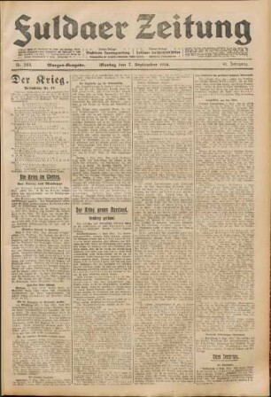 Ausgabe vom Montag, den 07. September 1914.