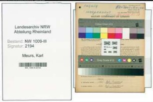 Entnazifizierung Karl Meurs , geb. 05.04.1904 (Landwirt)