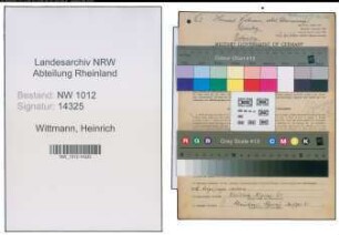 Entnazifizierung Heinrich Wittmann , geb. 07.01.1895 (Schreiner)