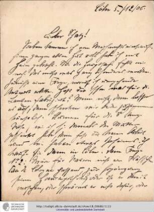 Brief vom 05.12.1906