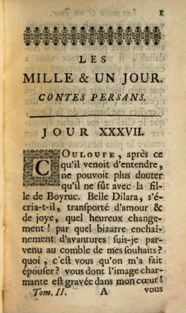 Les Mille & Un Jour : Contes Persans. Tome Second