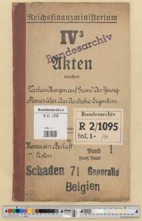 Einstellung der weiteren Liquidation deutschen Eigentums durch die ehemaligen Feindmächte.- Einzelne Länder: Belgien