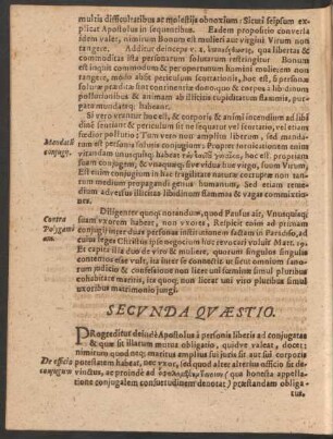 Secunda Quaestio.