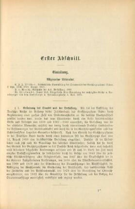 Erster Abschnitt. Einleitung