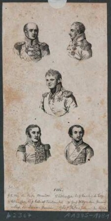 Fünf Bildnisse von russischen Offizieren der Napoleonkriege