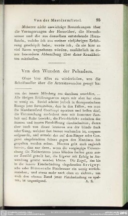 Von den Wunden der Pulsadern