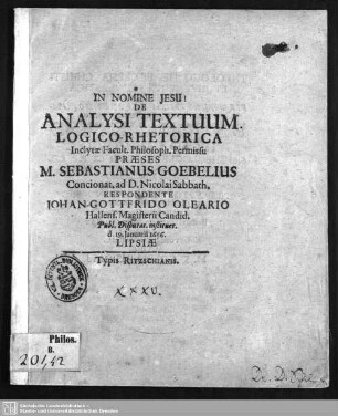 De Analysi Textuum Logico Rhetorica