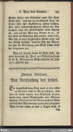 Zweyter Abschnitt. Von der Verstopfung des Leibes