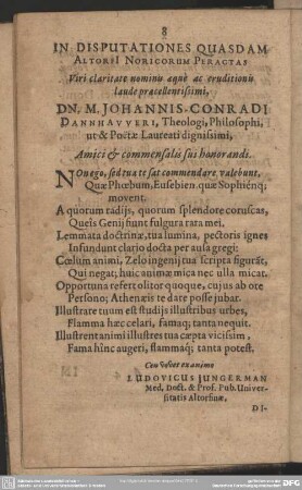In Disputationes Quasdam Altorfi NoricorumPeractas