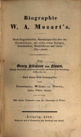 Biographie W. A. Mozarts