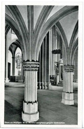 Meißen. Dom, Blick durchs Langhaus gegen Südwesten