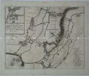 Belagerung der Stadt Corbie (Picardie) 1637 - Illustration aus Theatrum Europaeum, Bd. III
