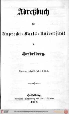 Sommersemester 1850